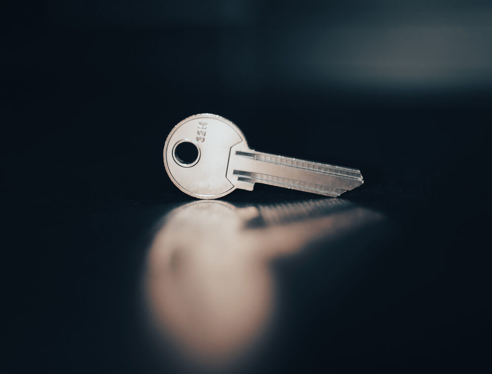 A key standing on its side